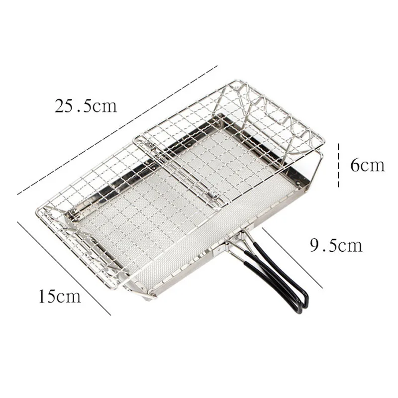 Outdoor camping Stainless steel bread baking rack Toast toaster New Year cake baking rack Folding portable Japanese grid