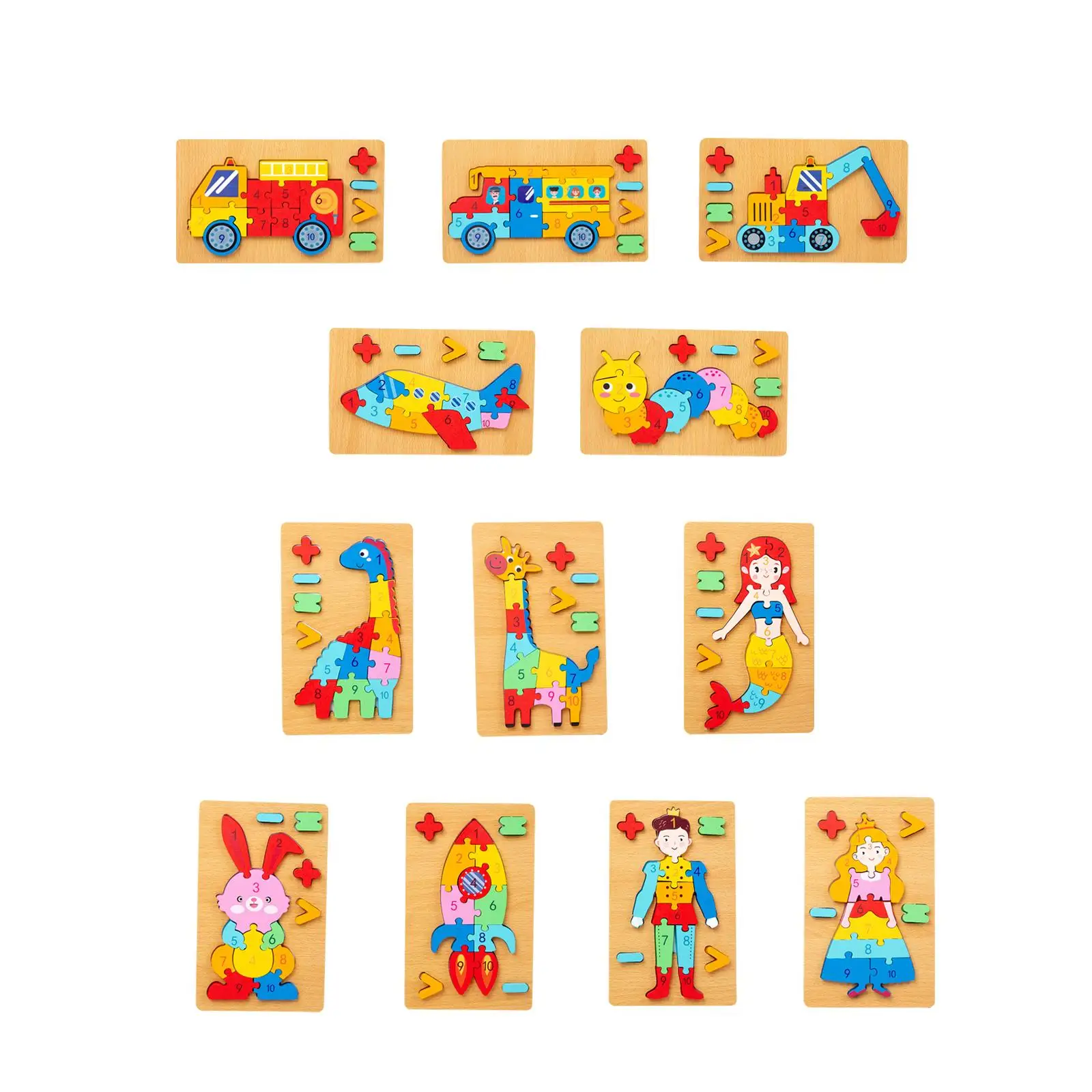 Jouets animaux de puzzle de chiffres pour la motricité fine de la maternelle, garçons et filles