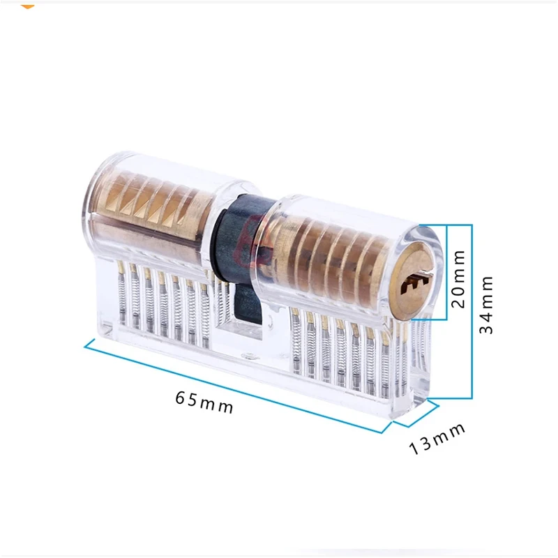 Practice Transparent Tubular Lock Cylinder Visible Training Pick Skill Cutaway Inside Copper Padlock Tool Practice View