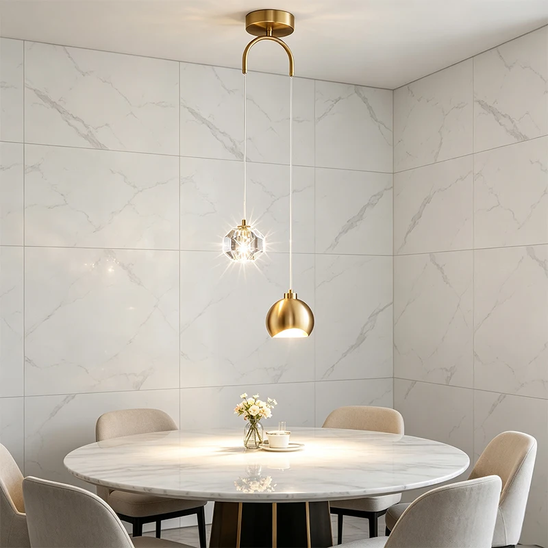 Postmodern Ins Pendant Lights Luxury Restaurant Lamps Bar Bedroom Bedside Glass Ball Single Hanging Lamp Chandelier Ceiling Home