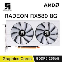 GAME REVOLUTION AMD RX 580 8GB GDDR5 256bit White GPU Desk Computer Gaming Graphics Card