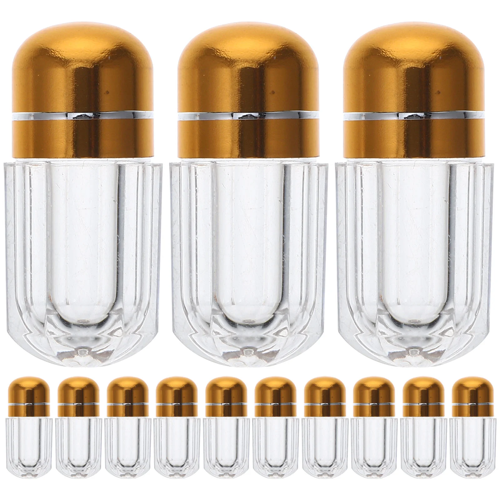 

20 Pcs Pill Bottle Capsule Empty Plastic Medicine Bottles Storage with Golden Sub Travel