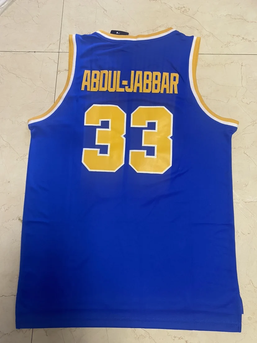 Cseta de Baloncesto Azul Número 33 de Karim Abdul Jabbar de la , orme de Baloncesto Estilo Ceco Azul para Hombr...