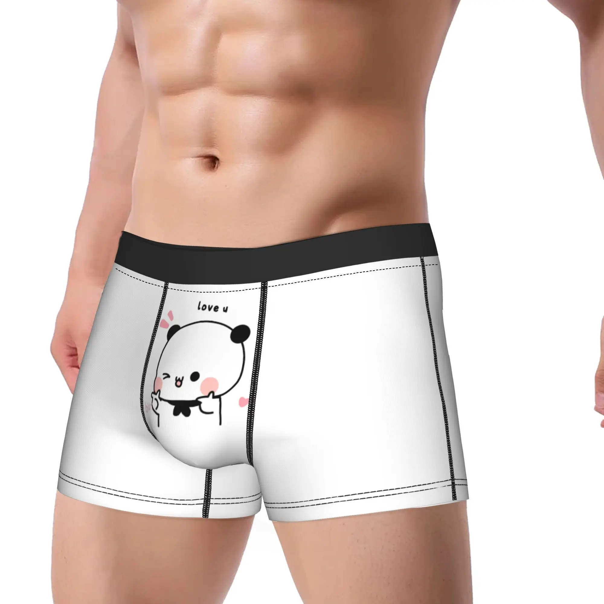 Bubu Dudu Finger Guns Love Bear Underwear  Male Panties Pattern Funny Boxershorts High Quality Shorts Briefs Plus Size