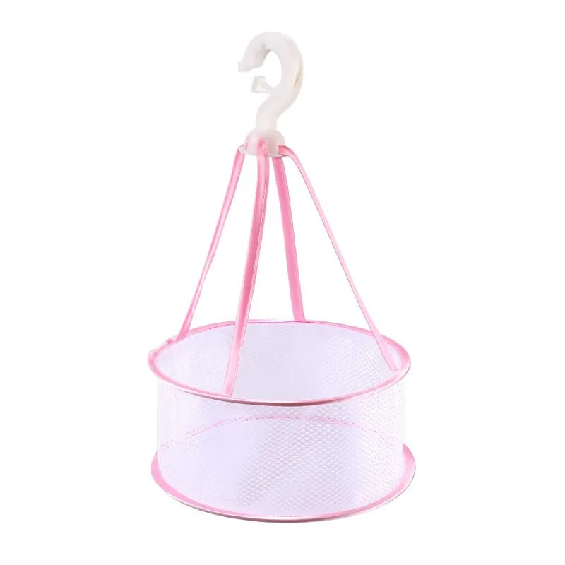 Drying net bag for home foldable mini clothes basket beauty egg storage net frame round drying socks handy gadget view 5