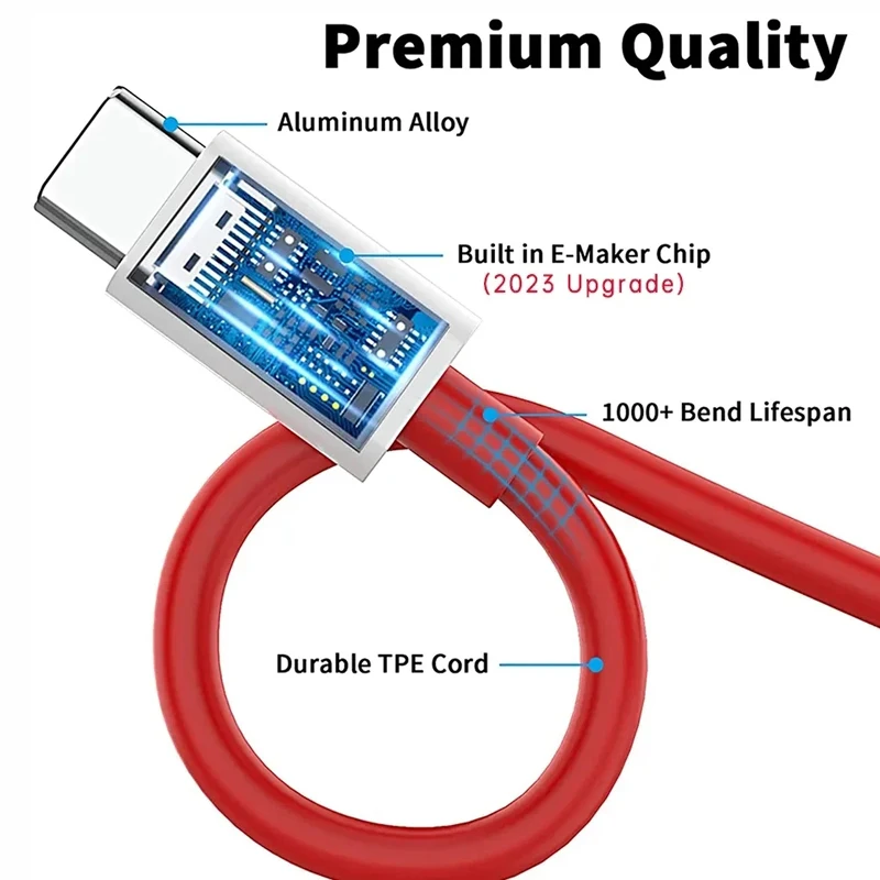 USB Type C Cable C To C Fast Charger Data Wire For Oneplus 80W SUPERVOOC 2.0 Oneplus 8T 11 11R 10R Nord N30 2T 10 PRO Ace 2 2V