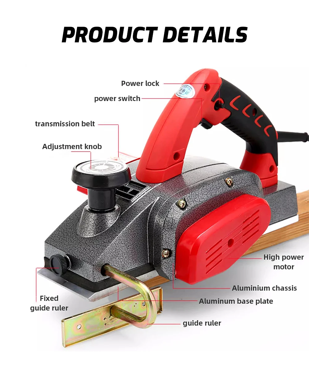 Mini Electric Planer Benchtop Wood Planer Multifunctional Electric Planer Power