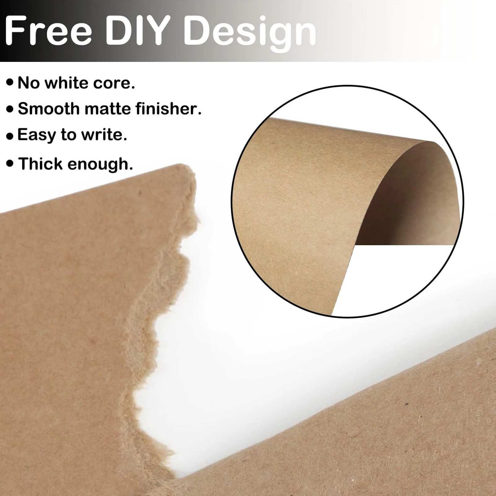 Kraft Paper Cards 100 Sheets Card Stock Printer Paper A6 Blank Printable Business Cards Heavy Duty Kraft Paper Folded Cardstock