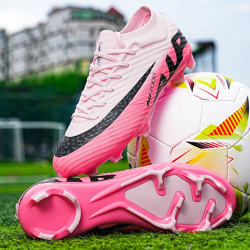 

Professional Men Soccer Shoes Society Ultralight Cleats Unisex Sneakers Long Spikes Outdoor Women FG/TF Football Field Boots