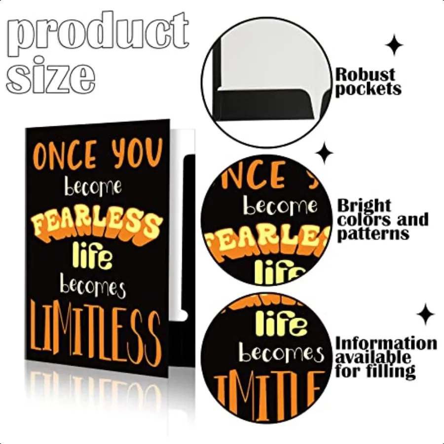 24 pezzi di carta ispiratrice 2 cartelle tascabili cartelle tascabili decorative lettera motivazionale misura 2 cartelle tascabili ispiratrici F