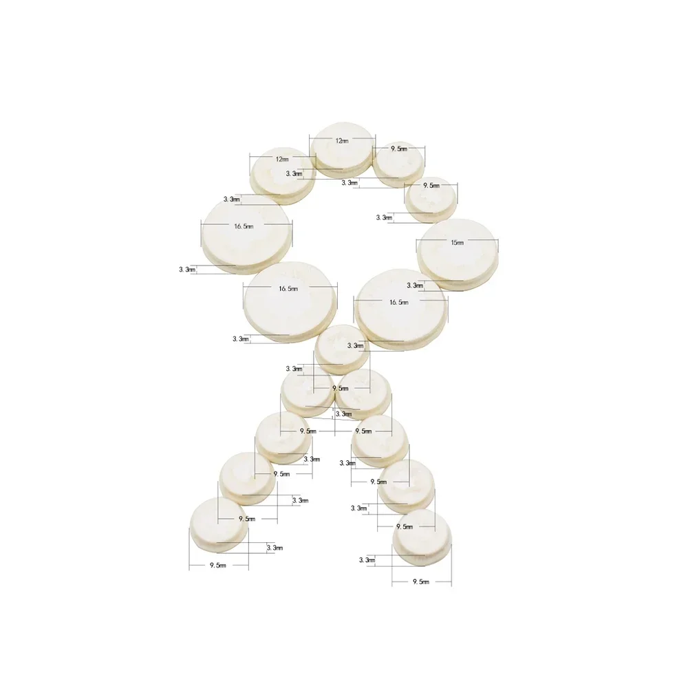 17Pcs Clarinet Keystrokes Pads Cork Cushion Durable Leather Pad Clarinet Button Pad Replacement Woodwind Instrument Accessories