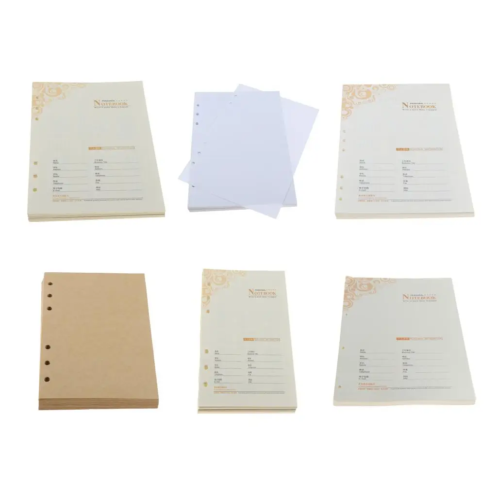 Reinforced Filler Paper A5 Lined Planner Inserts Loose Leaf Binder Paper for Work School Home Use