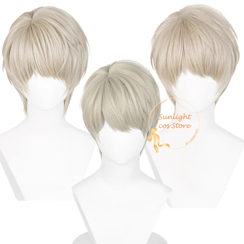 

4 Types Xavier Cosplay Anime Wig Gray/Linen 30cm Short Wig Heat Resistant Synthetic Hair Halloween Party Wigs + Wig Cap