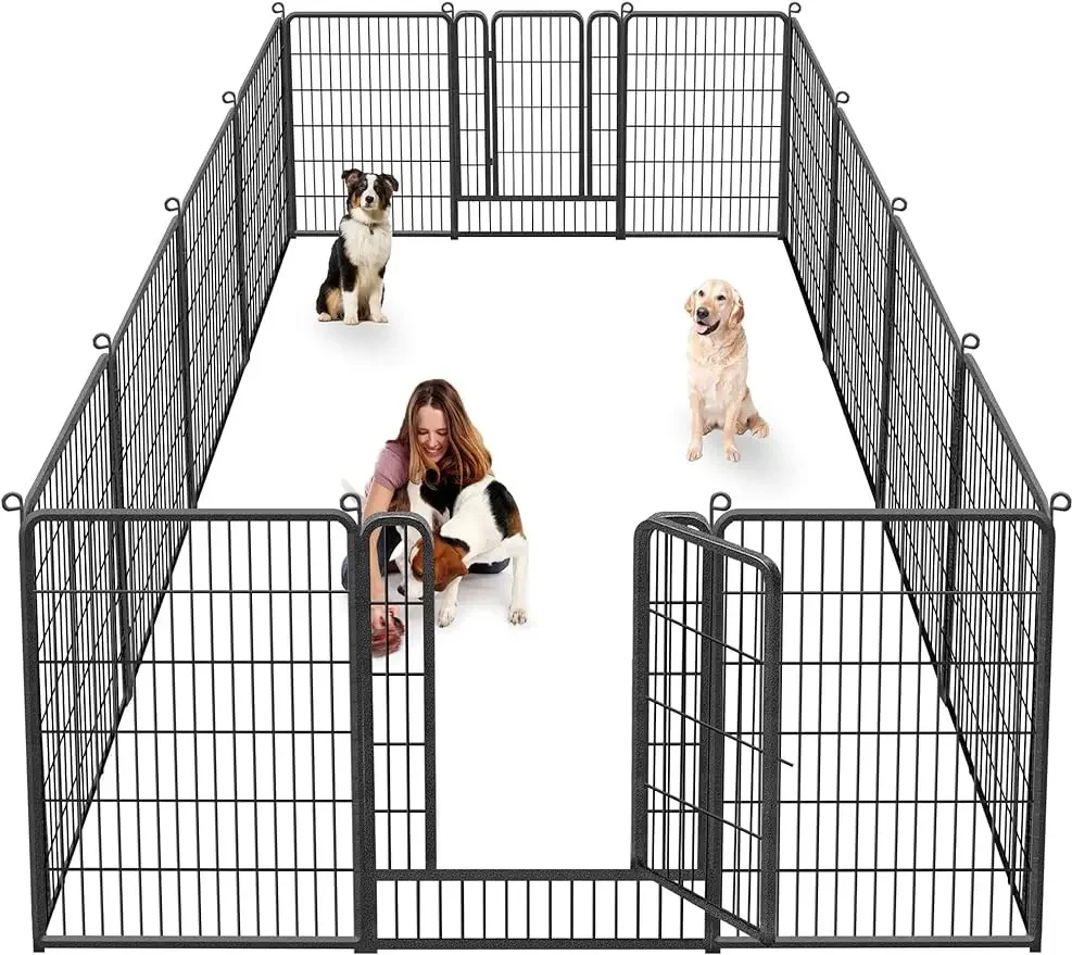 40 inch Tall Dog Fence Dog Pens Outdoor Heavy Duty Dog Playpen for Large Dogs, 14 Fence Panels Pet Playpen Indoor Puppy