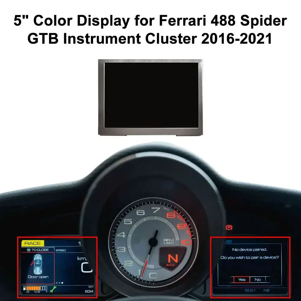 

Dashboard lcd 5" Color Display for Ferrari 488 Spider GTB Instrument Cluster