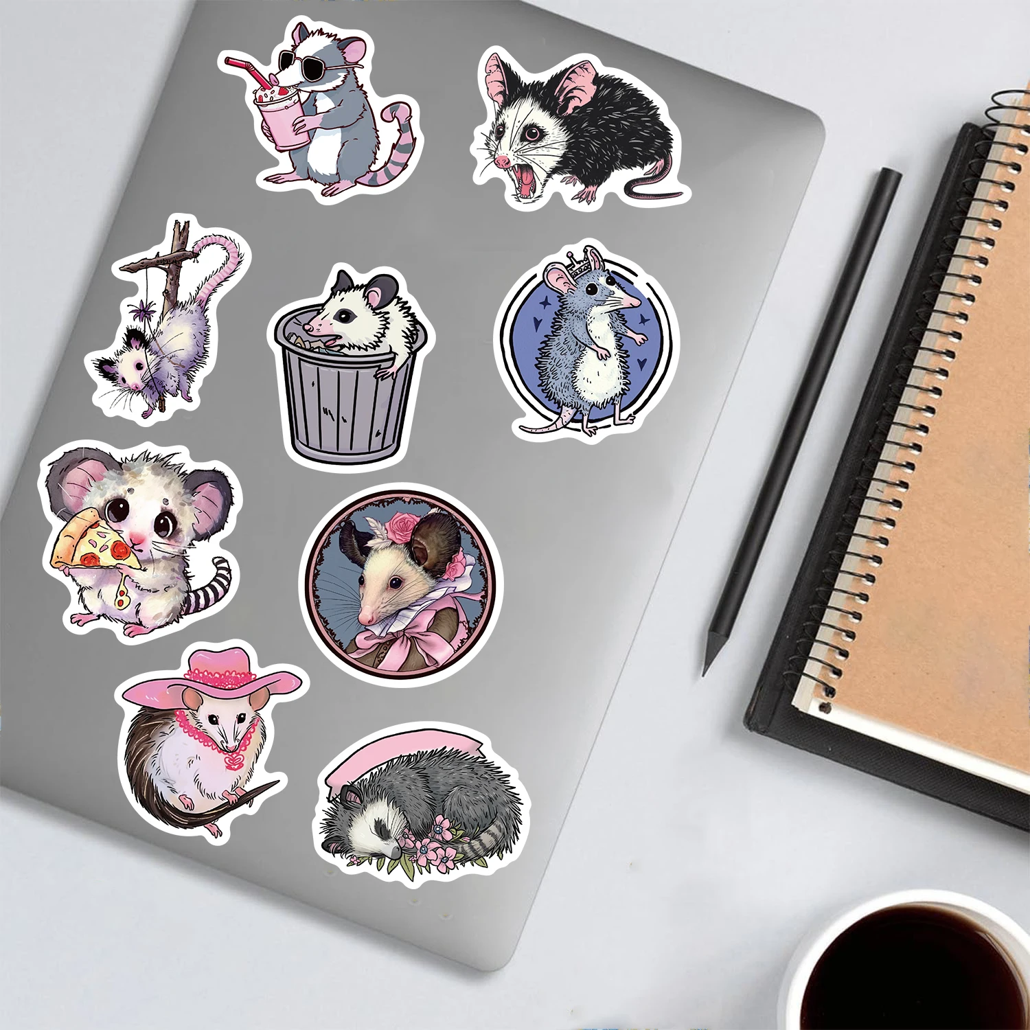 

50Pcs Sticker Cute Retro Opossum Notebook Decoration Salon Laptop Landscape Phone Luggage For Waterproof Suitcase Sticker