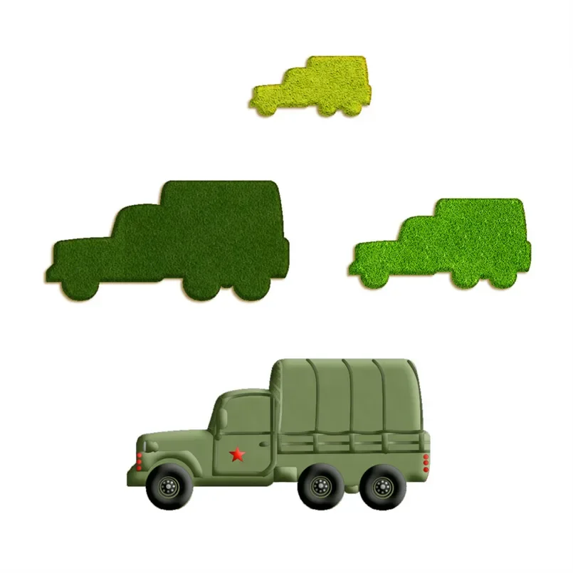 Four Specification Cartoon Transportation Tool,Old Style Military Vehicles,Plastic Molds,Cake Fondant Tools,Cookie Sushi Cutters