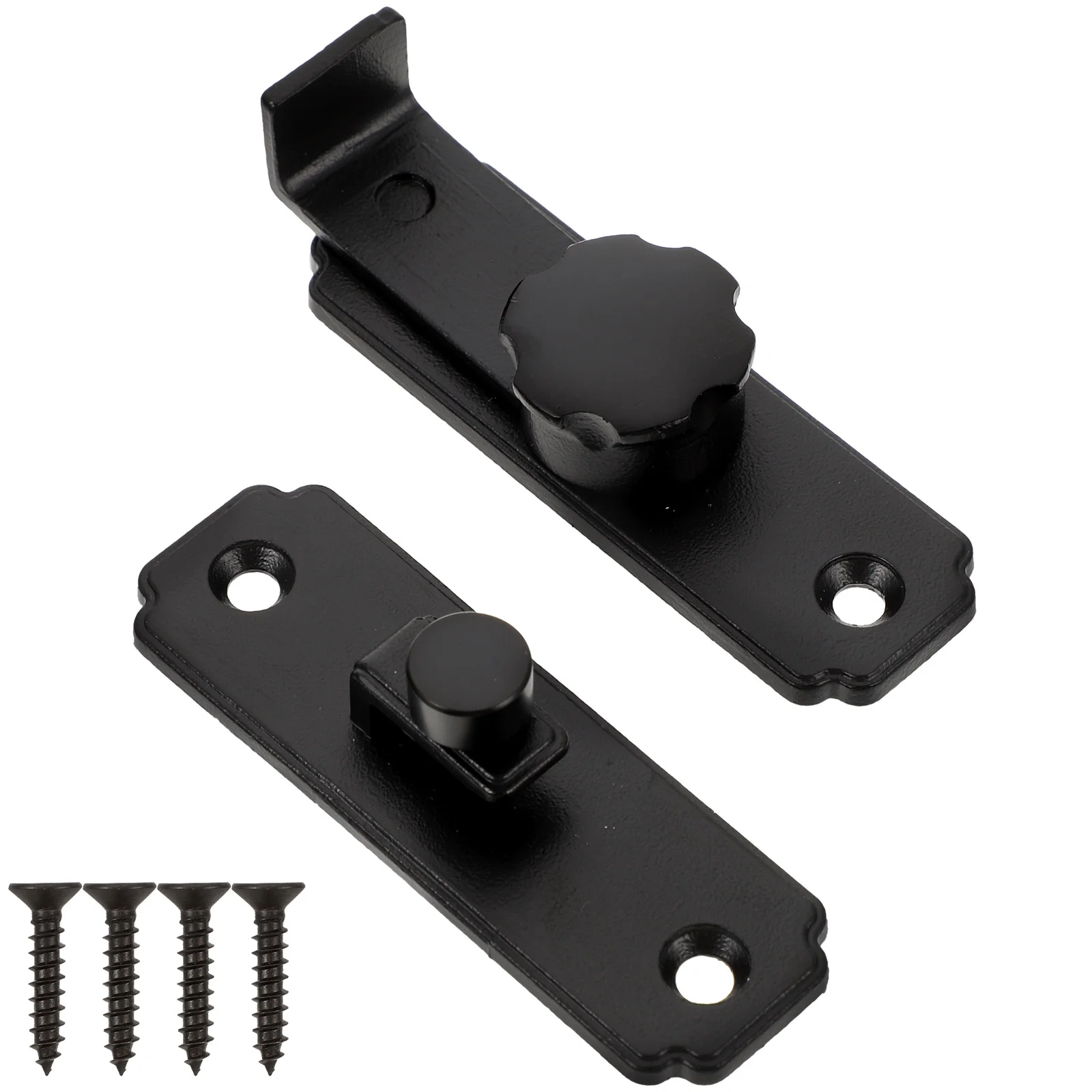 スライド式納屋ドアロック ステンレス鋼製ヘビーデューティー 180度ラッチ ゲート用 木製フェンス 浴室ドアロックラッチ