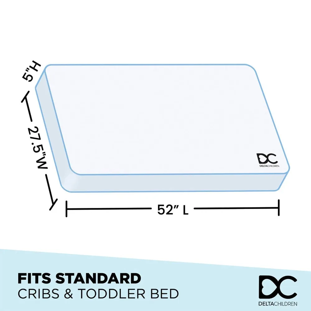 Toddler Bed, Bianca White + Children Twinkle Galaxy Dual Sided Recycled Fiber Core Toddler Mattress (Bundle)