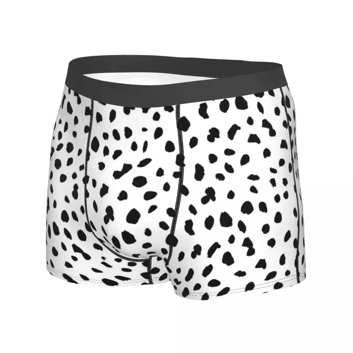 Dalmatian Dog Print Underwear Black and White Men's Shorts Briefs Sexy Boxershorts Trenky Custom Plus Size Panties