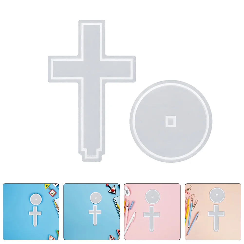 

Silicone Large Cross Resin Mold DIY Mold for Epoxy Resin Casting Standing Cross Base Home Decoration Making Religious