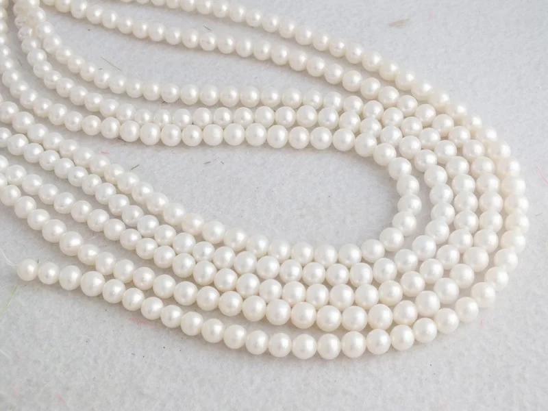 10PCS  Sale AAA 5-6mm Round  Freshwater Pearl Fit Necklace Bracelet