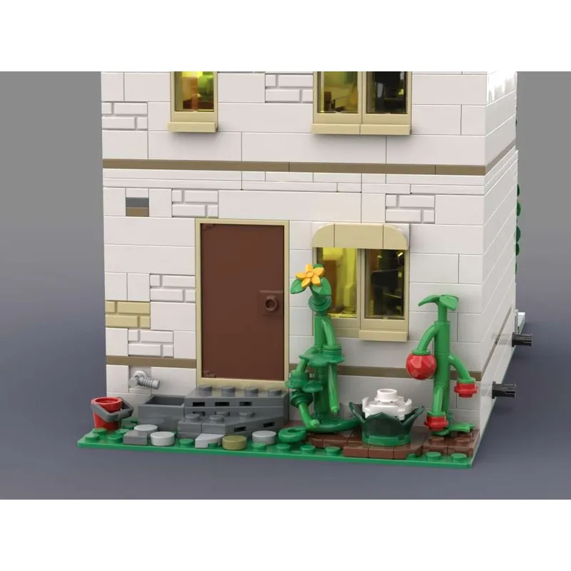 스트리트 뷰 모델 MOC 블록 구형 그린 하우스 모듈러 빌딩 모델 기술 브릭 DIY 조립 장난감 휴일 선물