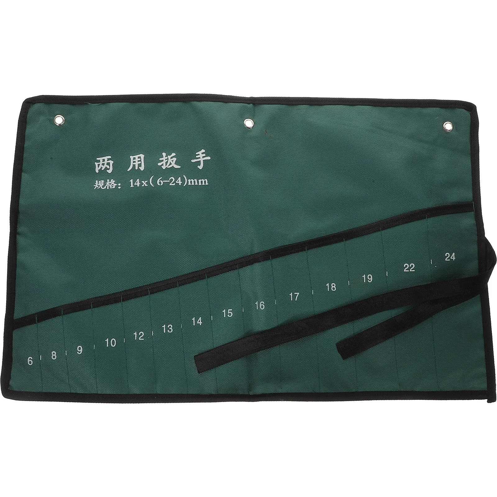 

Canvas Roll Up Tools Storage Bag 14-Pocket Spanner Wrench Organizer Pouch Dual-Purpose Wrench Storage Bag(Random pattern)