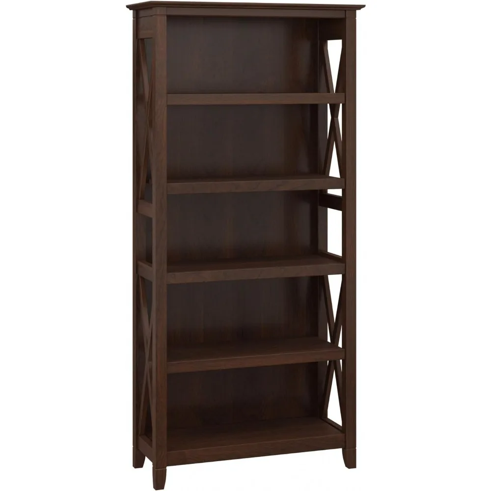 

Furniture Key West Tall 5 Shelf Bookcase in Bing Cherry