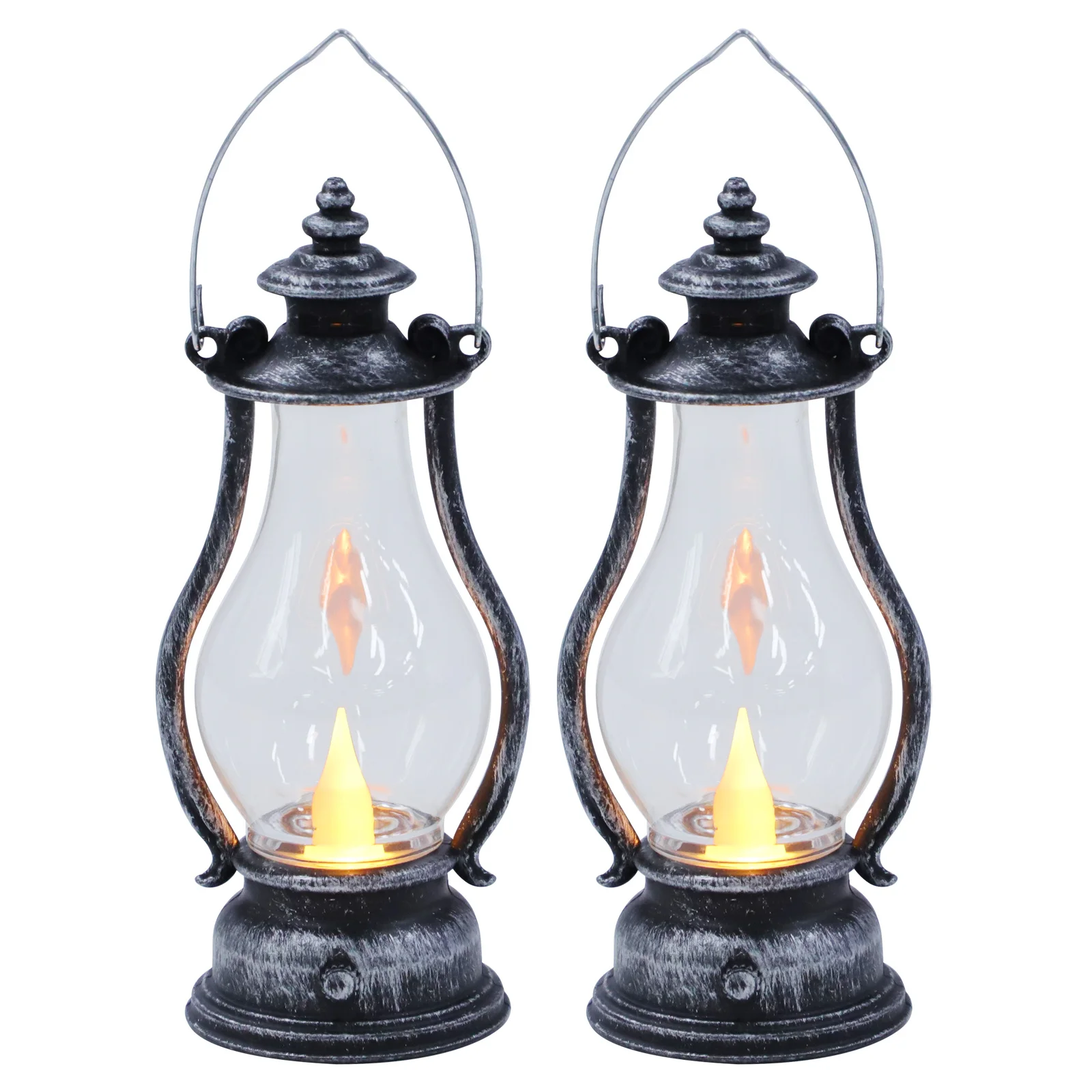 2 Pcs Indoor Decor Light Lamp Lights Led Vintage Retro Table Lamps
