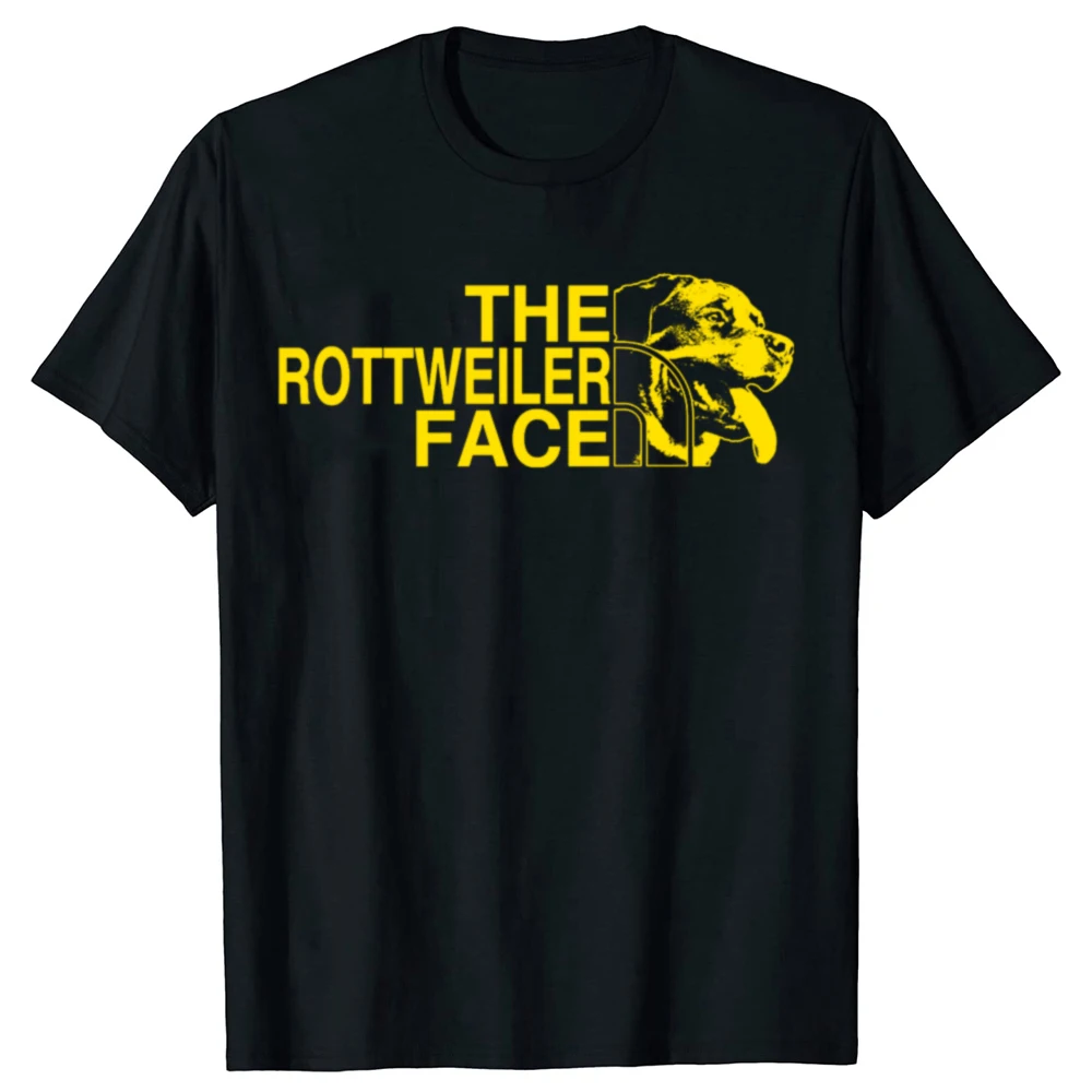 Funny The Rottweiler Dog Face T Shirts Summer O-Neck Casual Graphic Cotton Streetwear Rottie Lover Birthday Gifts T-shirt Men