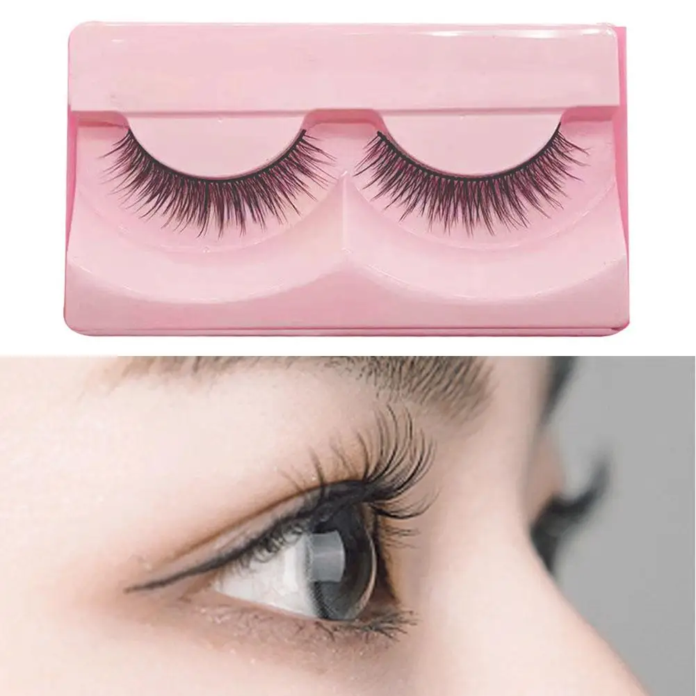 1 Pair Fake Eyelash Long Thicken Curl False Eyelashes Eyelashes Natural Long Strip Fluffy Lashes Extension Fake Soft J8E7