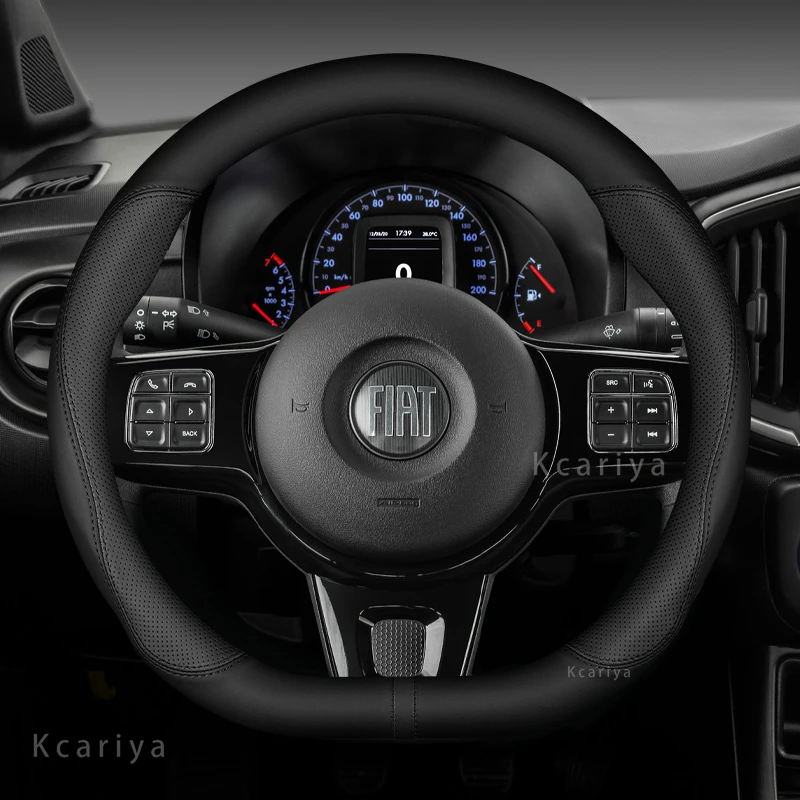 

Car leather steering wheel cover, non-slip, leather, For Fiat 500,Panda, Palio, Tipo, Punto, Uno, Stilo, Pondo, FR, Abarth