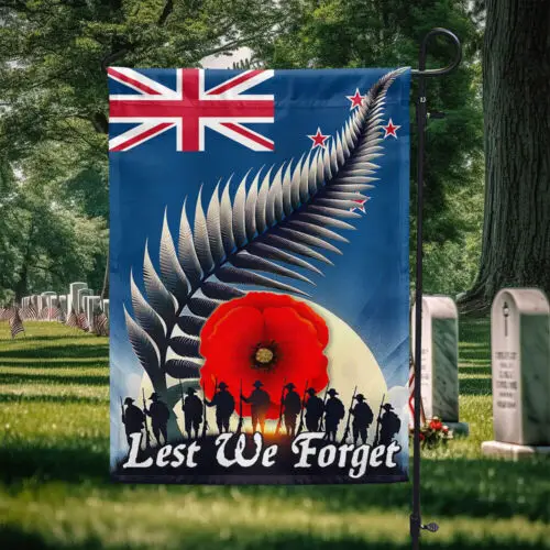 Memorial Day New Zealand Anzac Day Lest We Forget Veteran Flag Garden Flag GGP FFL EEN AAL HHM WZZ yyi
