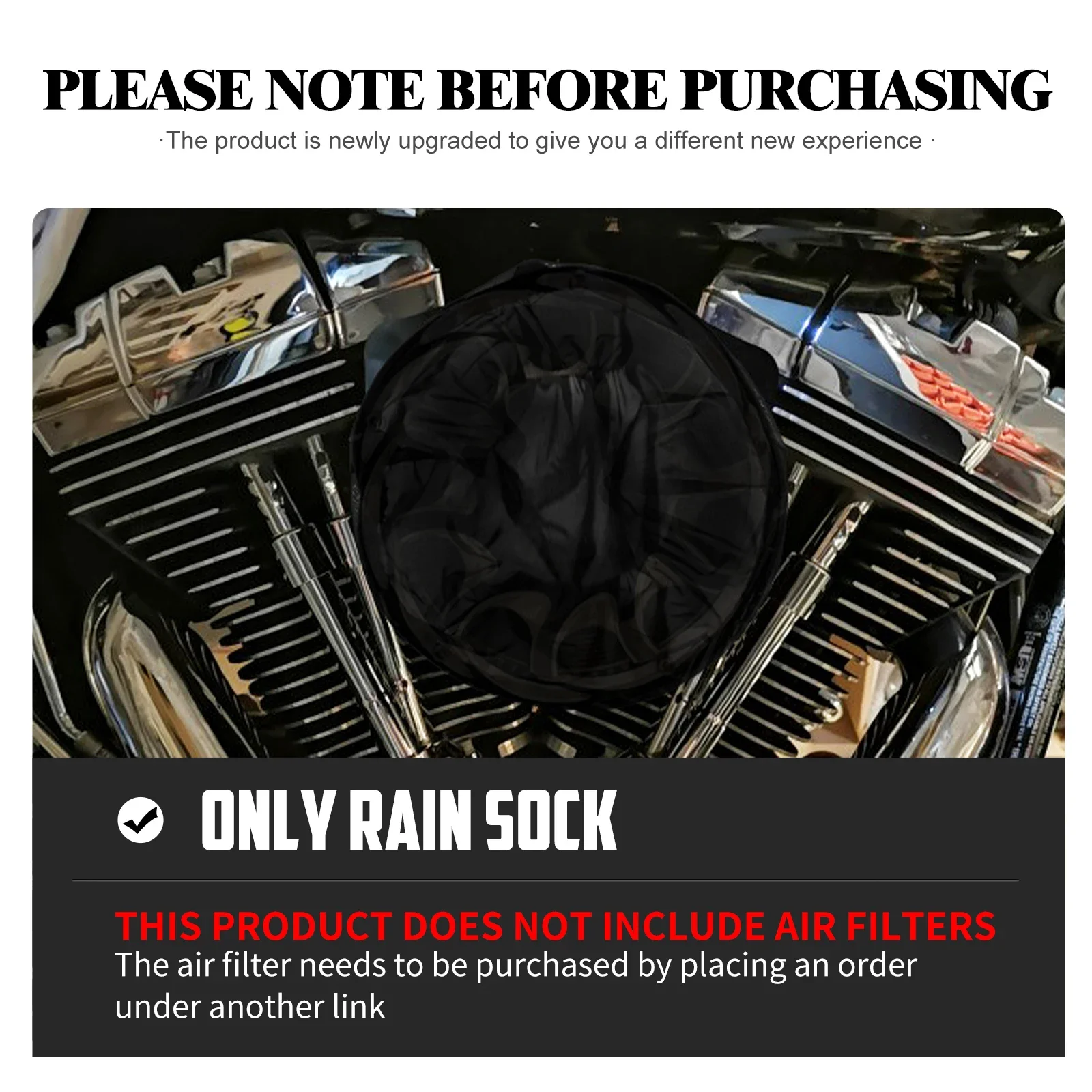 Waterproof Air Filter Rain Sock Motorcycle Air Cleaner Breathable Dustproof Cover For Harley Touring FLHR Sportster Softail Dyna