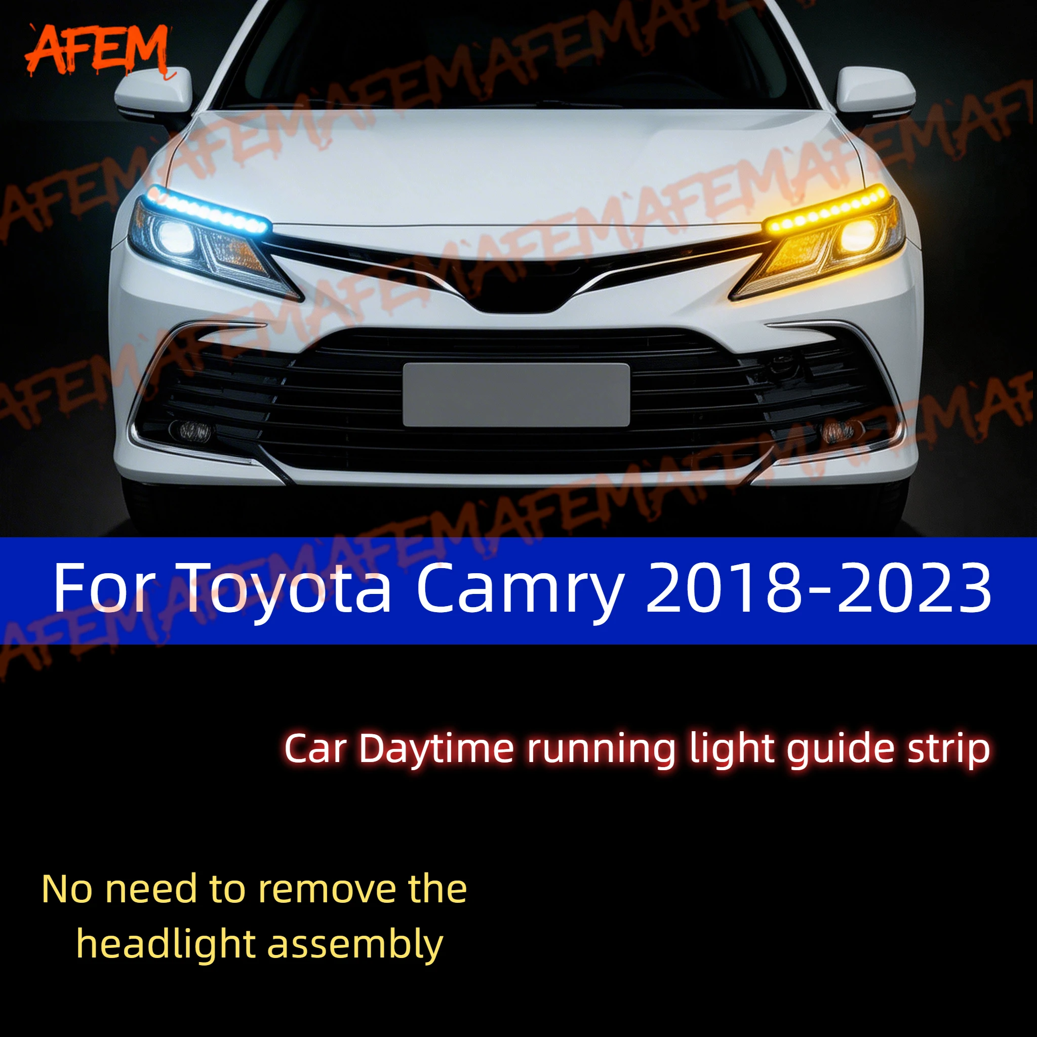 2Pcs 12V Led Guide Strip Headlight For Car Daytime Running Lights Turn Signal Bulb DRL For Toyota Camry 2018-2023