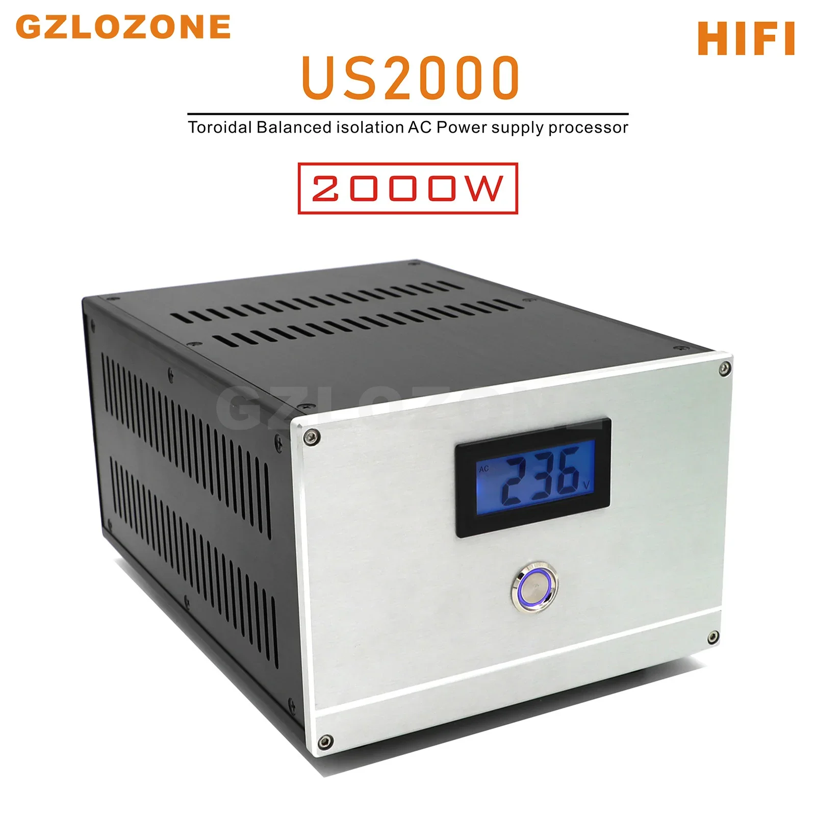 NEW US2000 US Socket HIFI 2000VA Toroidal Balanced Isolation Transformer 2000W AC Power Supply Processor