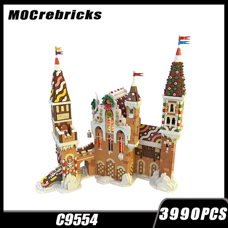 

MOC-130576 Classic Architecture Gingerbread Castle House Building Blocks Vintage Building Model Brick Toys Children's Gifts