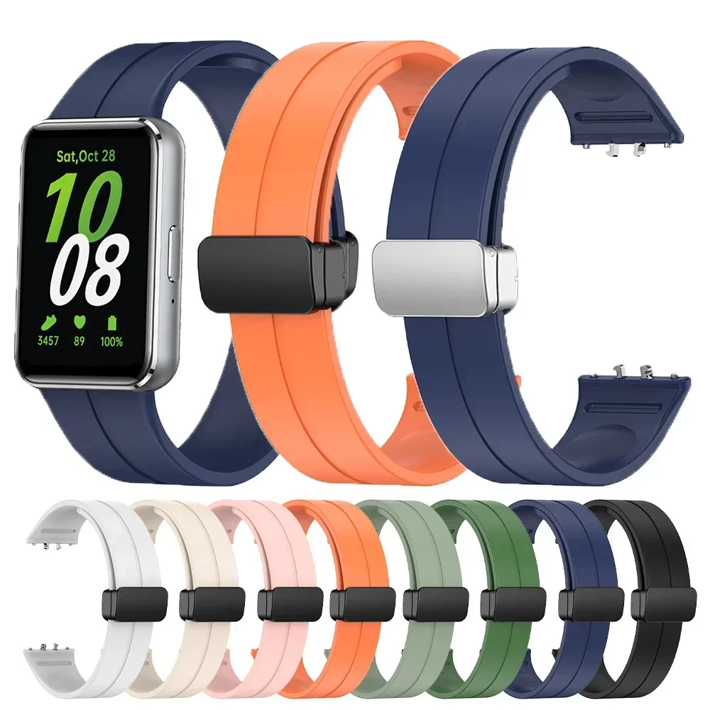 

Magnetic Sport Strap for Samsung Galaxy Fit 3 Band Soft Silicone Replacement Watch Correa Bracelet for Galaxy Fit 3 SM-R390