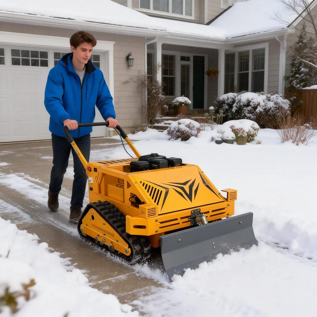 

Customized CE/EPA Certified Flail Lawn Mower Adjustable Cutting Height Wireless Control Weeding Snow Shoveling Dual Use