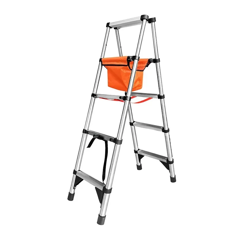 Walking Herringbone Ladder Folding  Telescopic Ladder Stainless Steel Thickened Portable Lift Heavy Duty Anti Slip Safe For Home