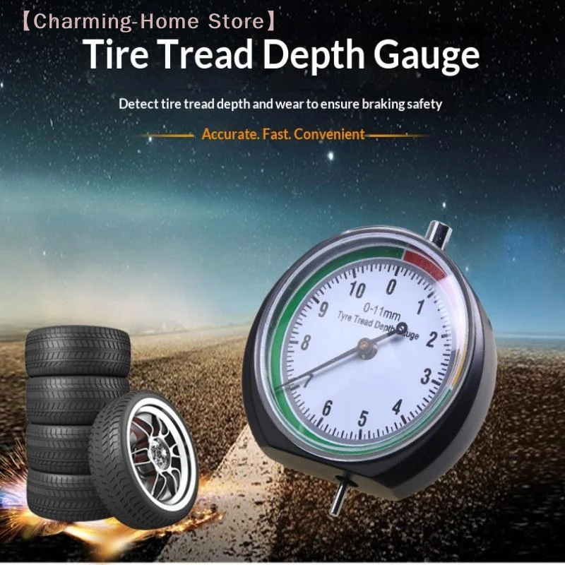 【M】Tire Tread Depth Gauge Car Tire Tread Meter Measurer High Accuracy Tyre Measure Tool Brake With Storage Bag Auto Accessories