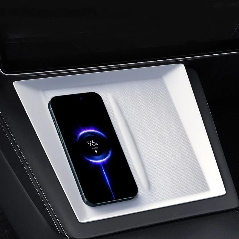 ل تسلا نموذج 3 هايلاند 2024-up سيليكون لوحة شحن لاسلكية سجادة ضد الإنزلاق الغبار واقية شاحن غطاء وقائي اكسسوارات السيارات