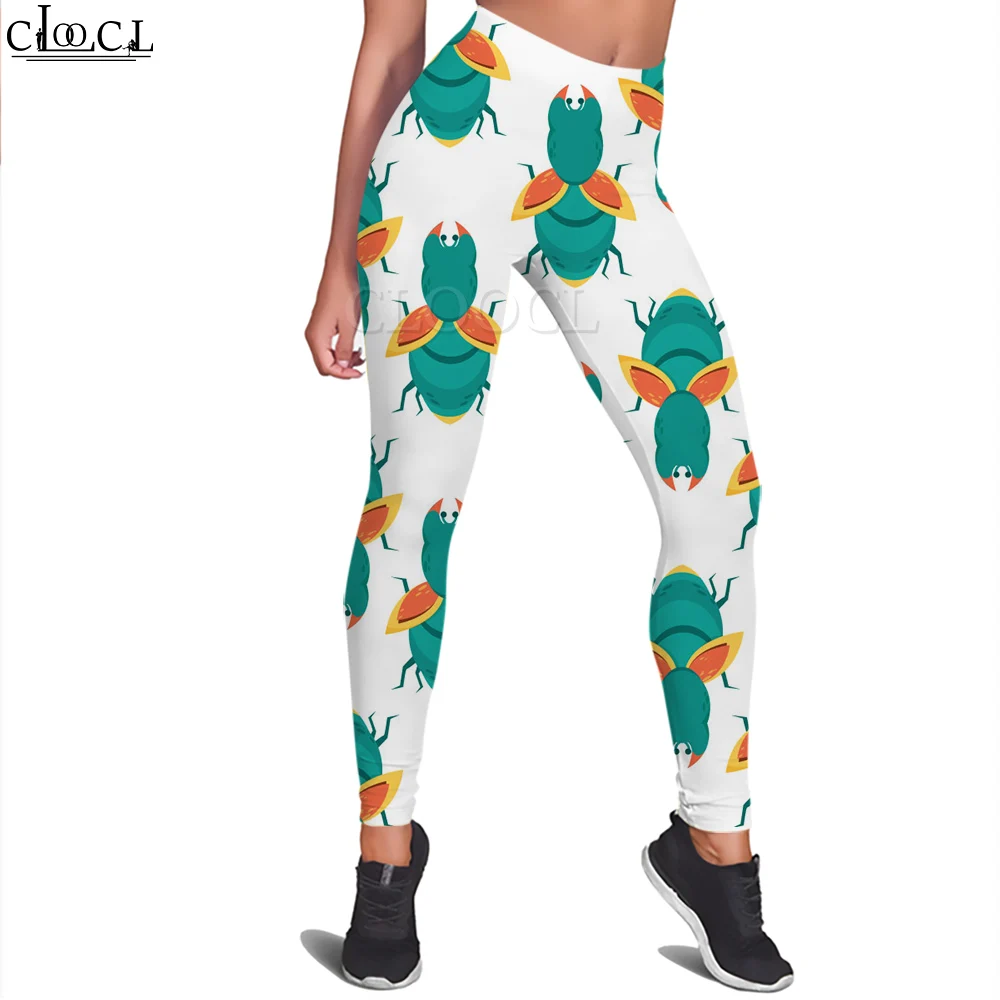 CLOOCL Fashion Women Legging Green Beetle Pattern 3D Printed Casual Trousers Gym Training Yoga Pants High Waist Sports Leggings