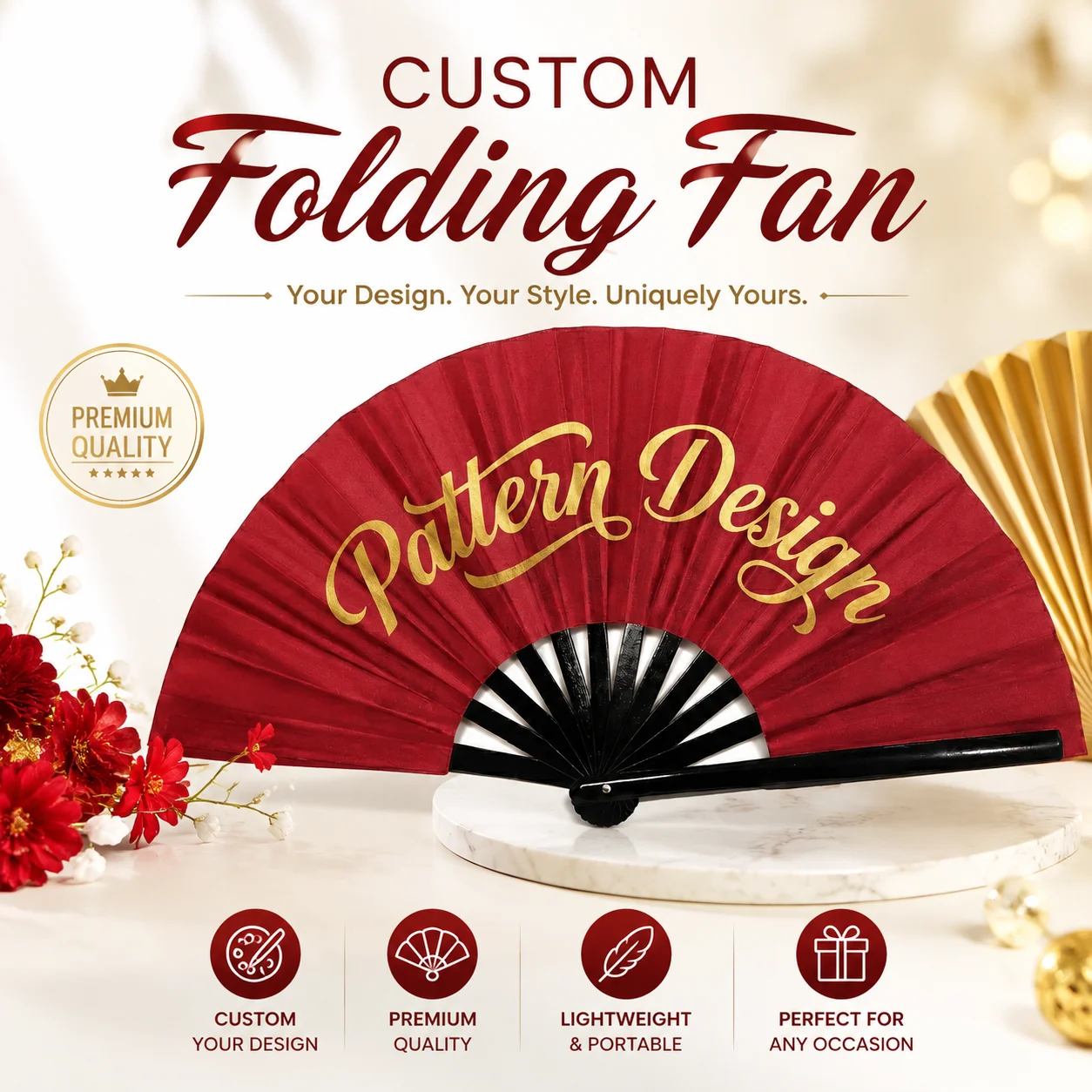 Personalized 10 Inch Hand Fans Custom Print Logo Folding Fan Wedding Favors Birthday Gifts Corporate Event Party Keepsake