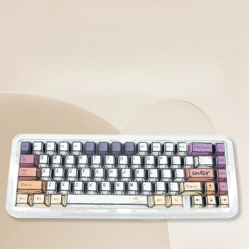 Womier Anime Manga Style Keycap 134 Key Cherry Profile Pbt Material Thermal Sublimation Transparent Mechanical Keyboard Anime