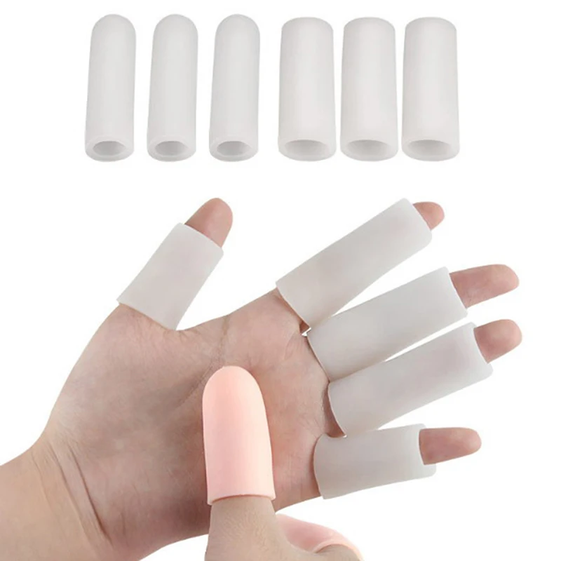 5Pcs Silicone Gel Tube Hand Bandage Finger Protector Anti-cut Heat Resistant Finger Sleeves Great Cooking Kitchen Tools