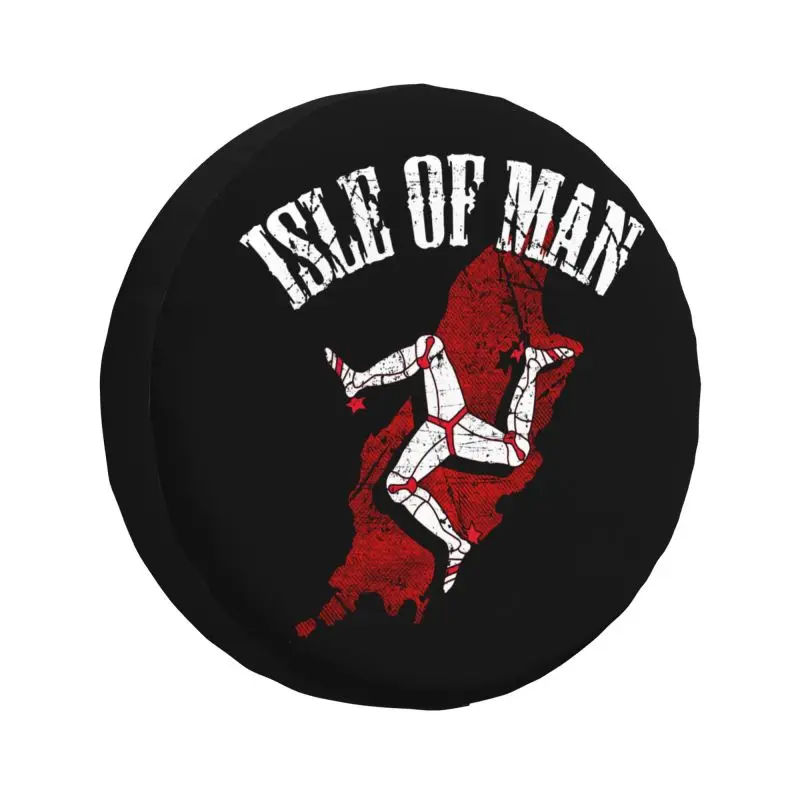 

Custom Isle Of Man Flag Spare Tire Cover for Jeep Honda SUV RV Trailer Car Wheel Protectors Accessories 14" 15" 16" 17" Inch