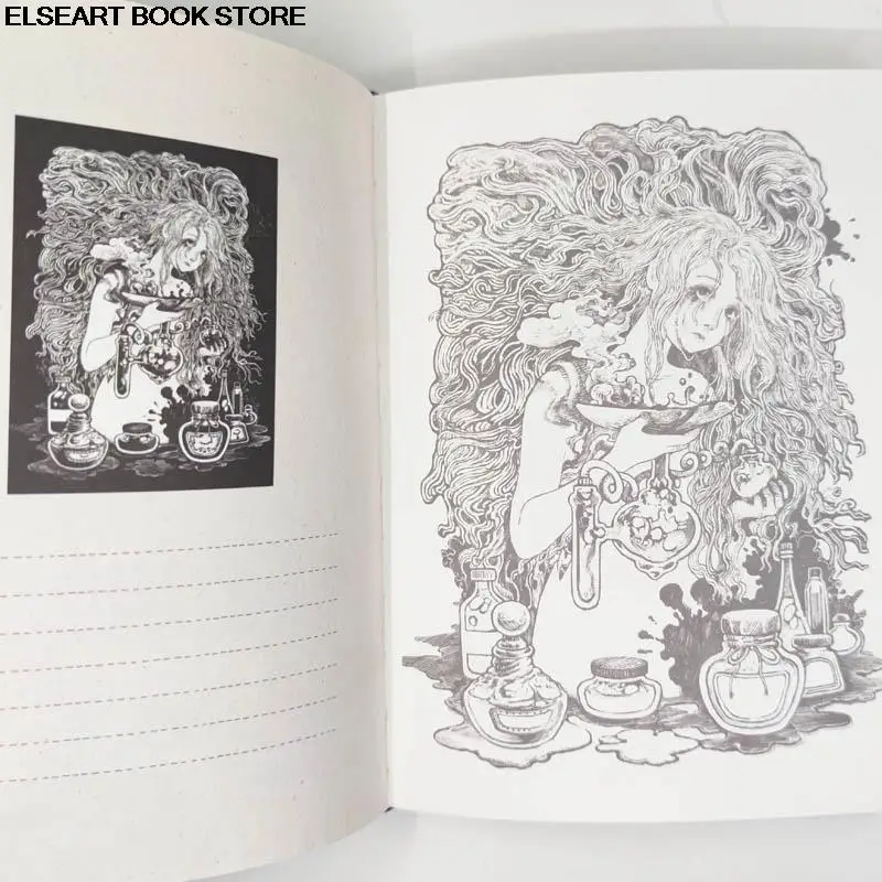(Hardcover)Strange Disease Healing Gothic Horror of the Soul Korea Coloring Graffiti Book