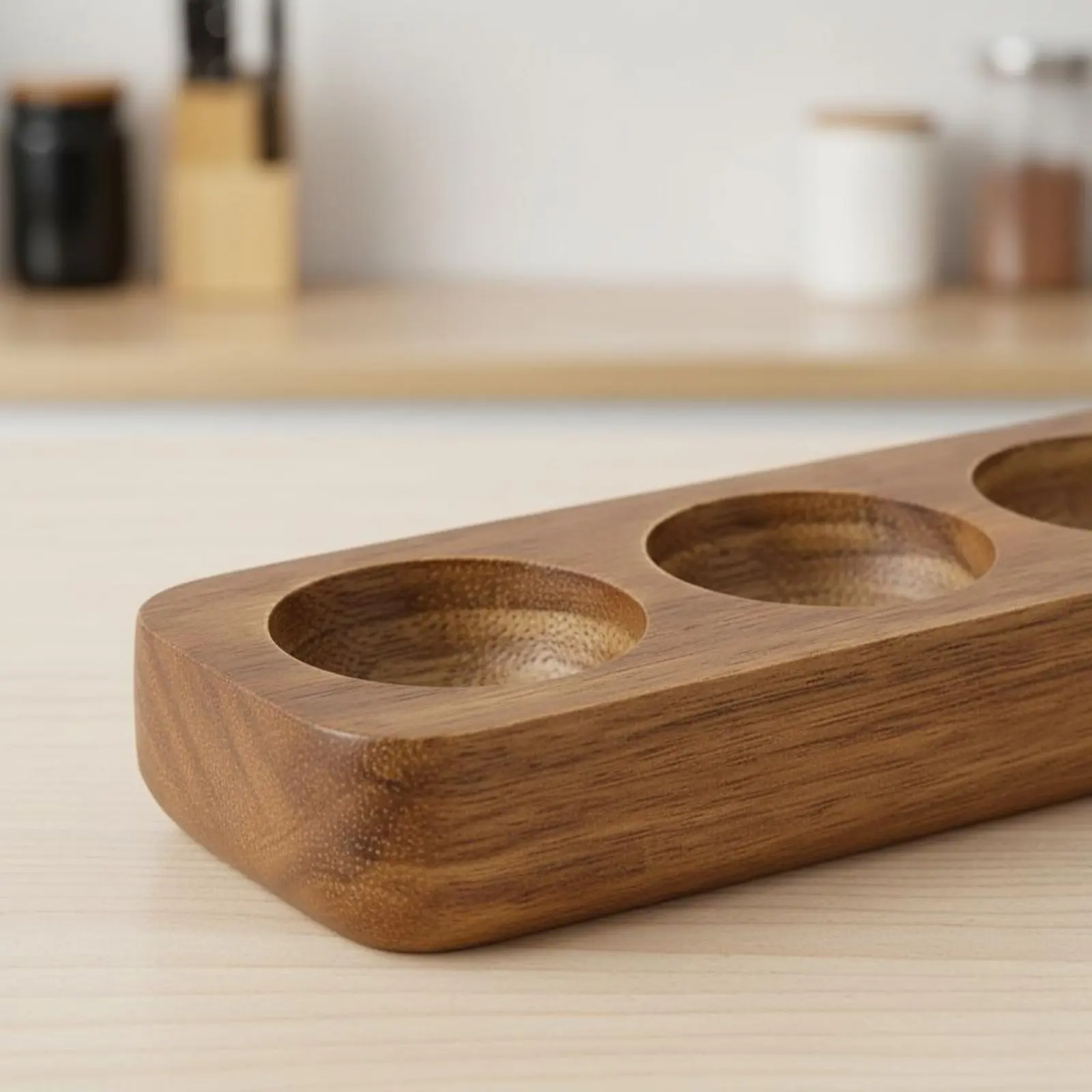 Acacia Wood Ovum Tray Japanese Design Acacia Wood Ovum Holder Easy to Clean Handmade for Pantry